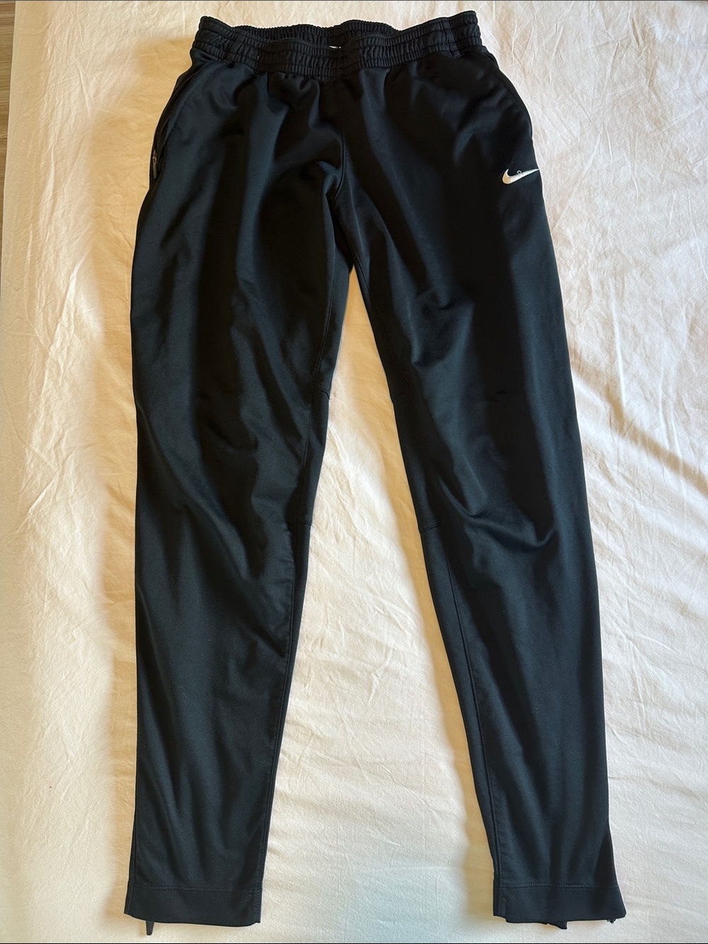 Nike Black Womens’ Jogger Track Pants with White Swoosh